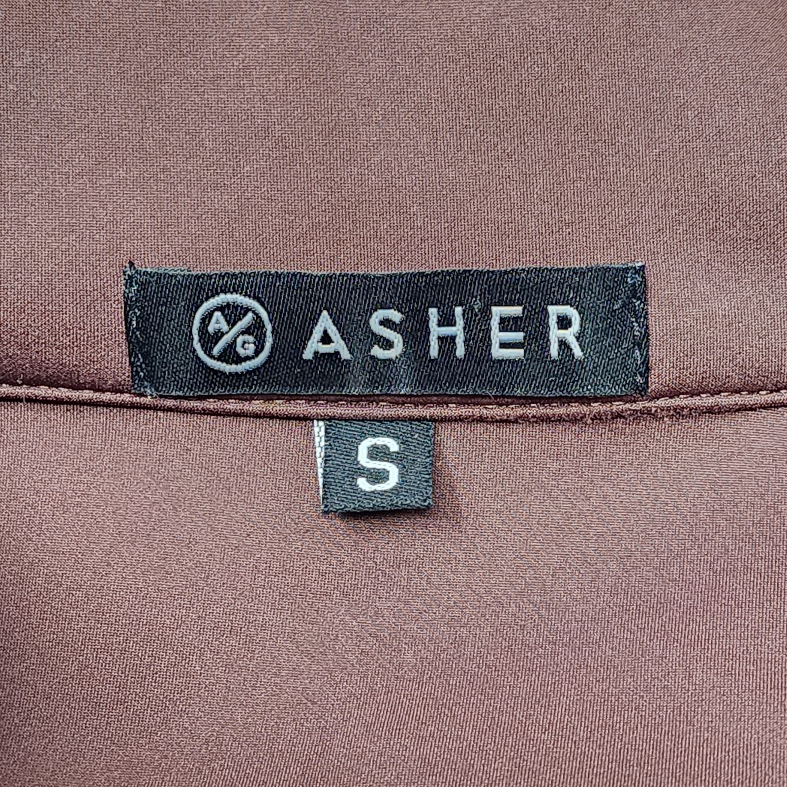 Asher Golf Tech Vest Quilted Men's Size Small Brown Full Zip Stretch Euc — image 5 of 8